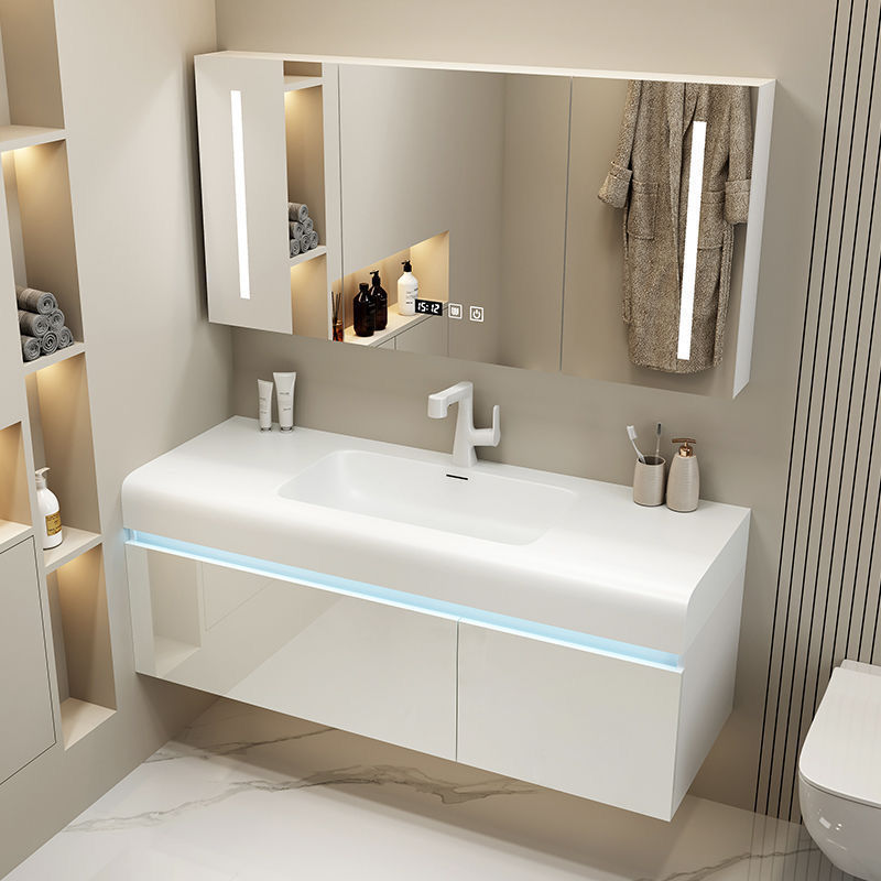 2025 Bathroom cabinet set, Corine seamless one-piece basin, light luxury style bathroom face wash basin, washbasin and washstand details Picture