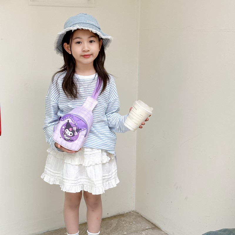 New cartoon children's chest bag, cute kindergarten schoolbag, fashionable children's crossbody backpack, snack toy single-shoulder bag details Picture