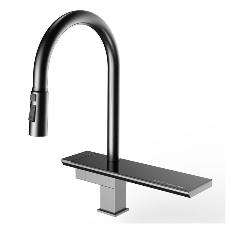 American-style sus304 stainless steel sink faucet, retractable and pull-out sink, single-hole kitchen faucet Item Picture