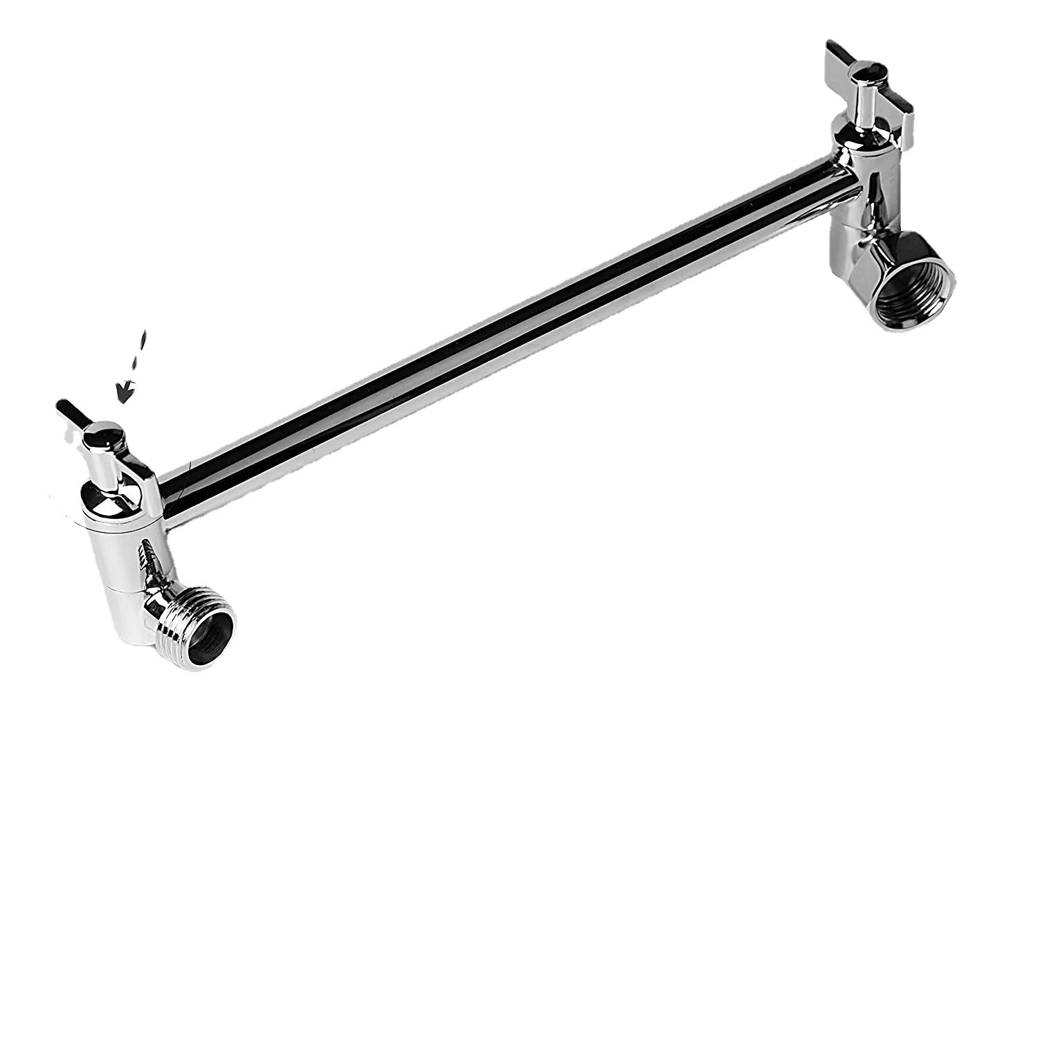 Showerhead set, American-style showerhead top spray, adjustable adjustable elbow showerhead extension arm, 11-inch toothed extension rod Item Picture