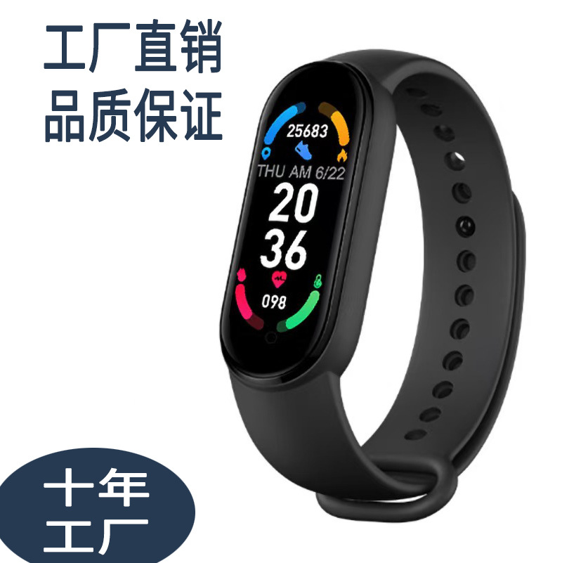 M6 Smart Bracelet Watch step Counting Bluetooth Sports Wholesale Cross-border Foreign Trade one-piece consignment General Gift 2022 full figure
