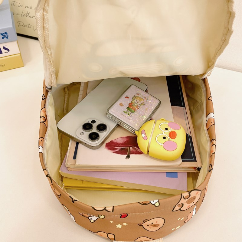 Trendy printed backpacks for junior high school and primary school students, large-capacity pressure-reducing backpacks, cute printed series student bags Application Scenario