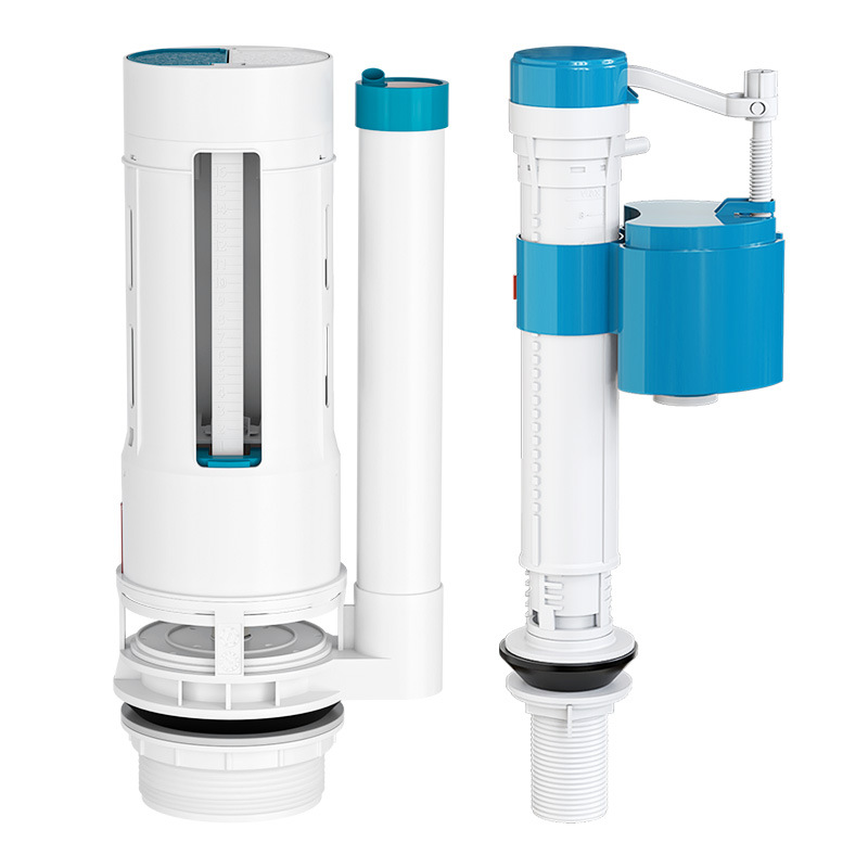 A complete set of old-fashioned toilet tank accessories, including water inlet valve, drain valve, water supply valve and water inlet device Item Picture