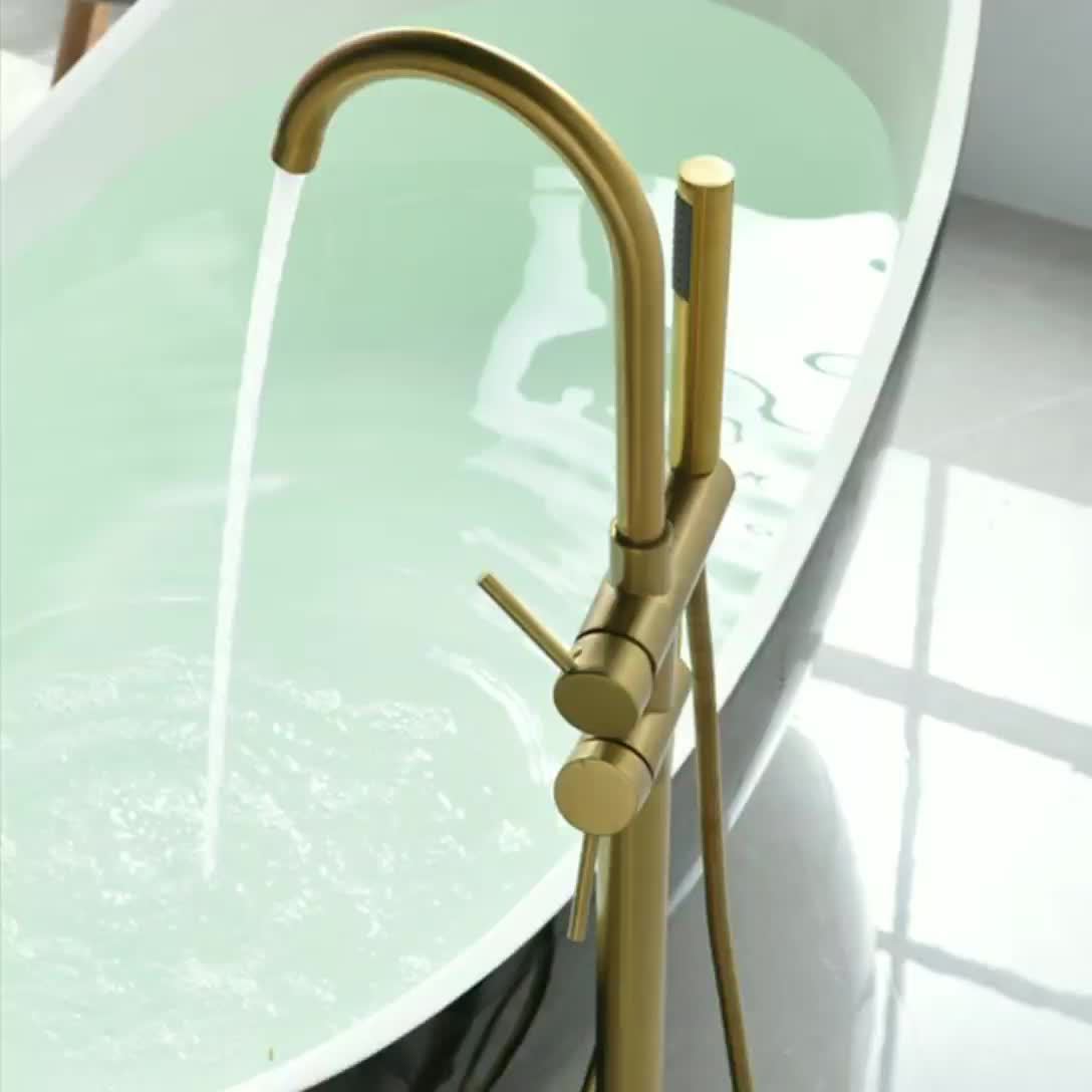 Floor-standing export bathtub faucet copper vertical shower head set, cold and hot hotel engineering shower head cross-border wholesale direct supply details Picture