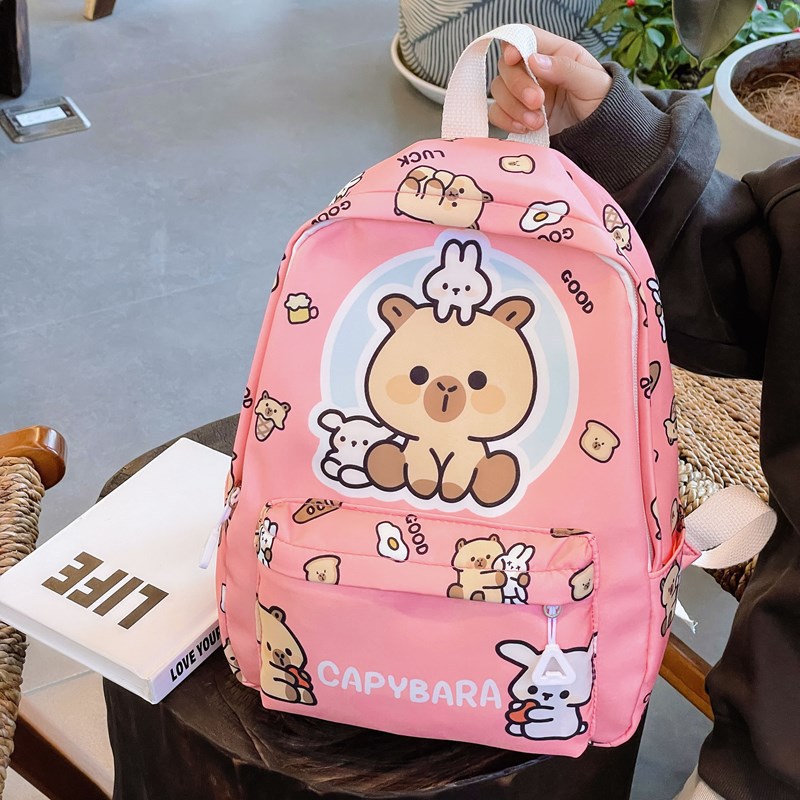 Trendy printed backpacks for junior high school and primary school students, large-capacity pressure-reducing backpacks, cute printed series student bags details Picture