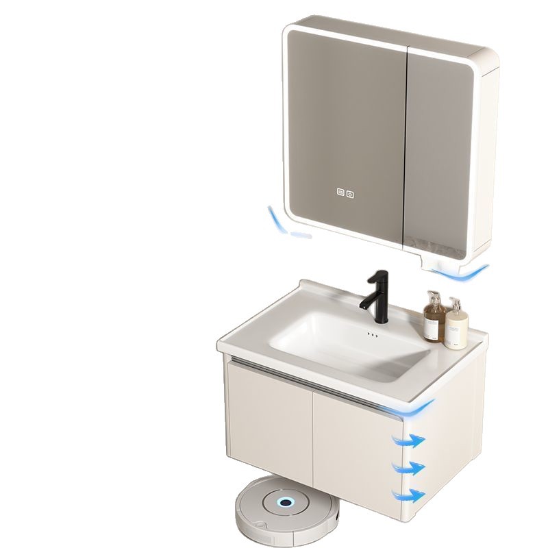 Bathroom cabinet, ceramic integrated basin, honeycomb aluminum space bathroom, ceramic integrated basin, washbasin cabinet, combination washbasin Item Picture
