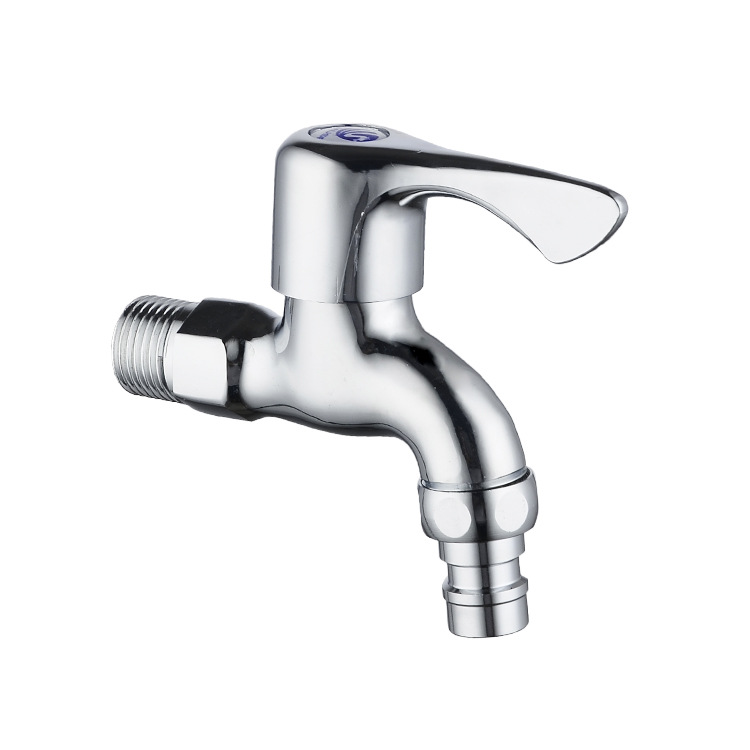 Wholesale of copper washing machine faucets for household balconies, bathrooms, pointed-mouth single-cooling 4-point washing machines, mops, and pool water faucets Item Picture