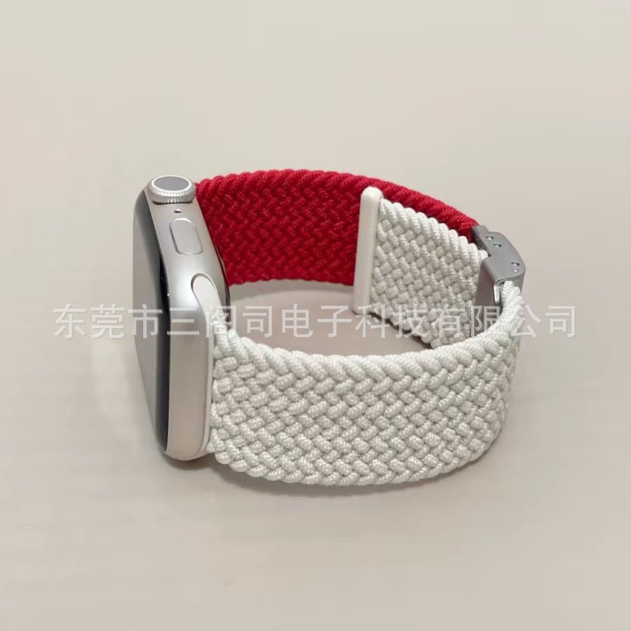 This integrated buckle braided watch strap is suitable for Applewatch bands and for Huawei and Samsung nylon braided ones full figure