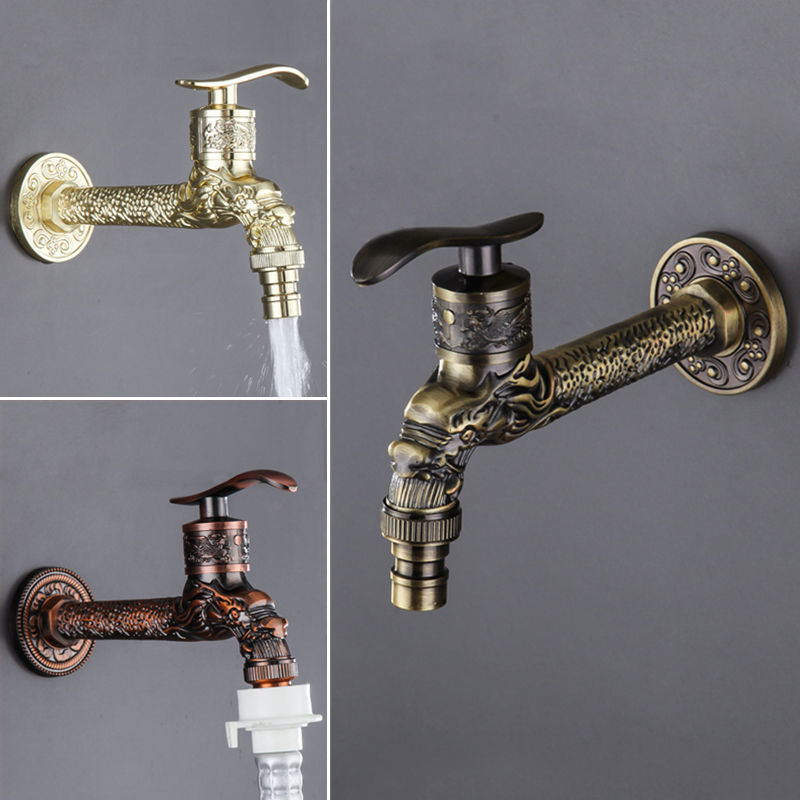 European-style retro faucet, antique extended faucet, long mop sink faucet, four-inch wall-mounted American-style faucet Application Scenario