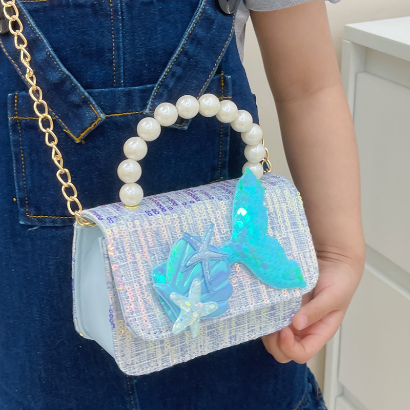 Pearl handbags, children's bags, little girls, princesses, girls' crossbody bags, fashionable cartoon, trendy and cute chain accessories Specification drawing