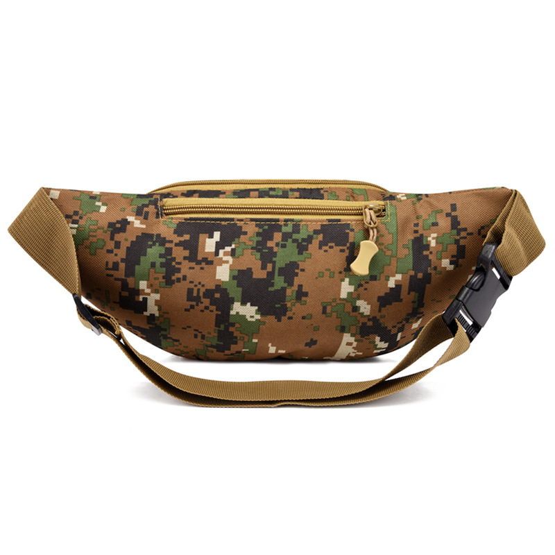Sports bag Camouflage Military Fan waist bag, multi-functional crossbody bag, Outdoor running sports, large-capacity single-shoulder chest bag Item Picture