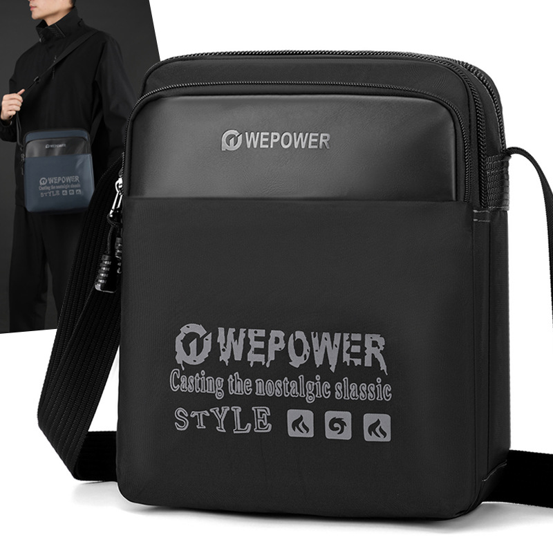 The new WEPOWER men's crossbody bag is a simple and fashionable, large-capacity single-shoulder bag for business and commuting full figure