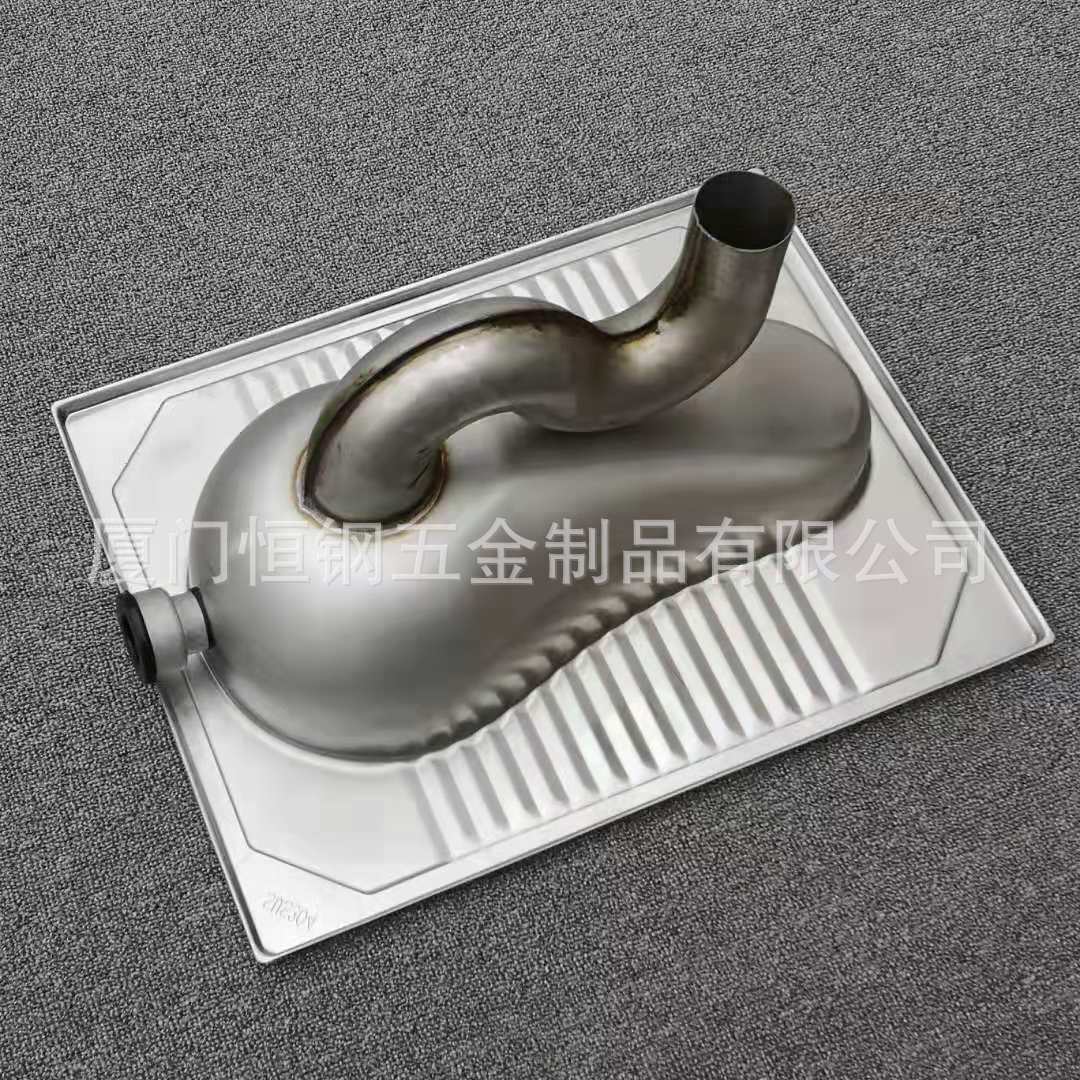 Factory direct sales 304 stainless steel squat toilet with backflow bend, anti-odor squat toilet, S-bend squat toilet for prisons full figure