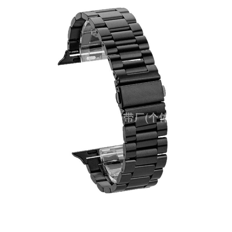 Suitable for Apple Watch straps, iwatch straps, three-bead stainless steel metal sheet straps, and solid steel straps for Samsung and Huawei Item Picture