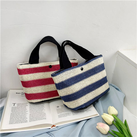 Woven bag, women's fabric bag, 2021 Summer new trendy fashion, trendy hand-held bag, shoulder bag, stylish design, tote bag Specification drawing
