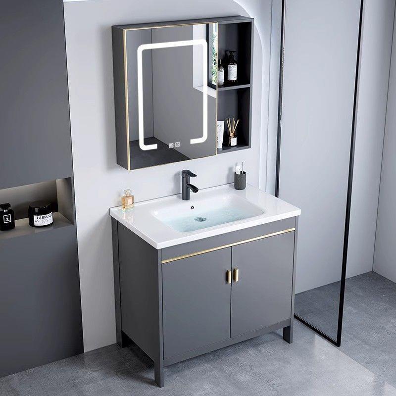 Light luxury bathroom washbasin cabinet set, washbasin countertop integrated washbasin, smart bathroom cabinet, ceramic integrated basin full figure