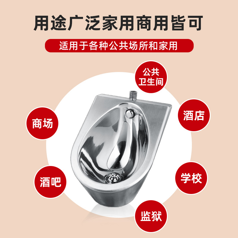 316/304 stainless steel wall-mounted urinal, hotel, bar, KTV men's stainless steel urinal details Picture
