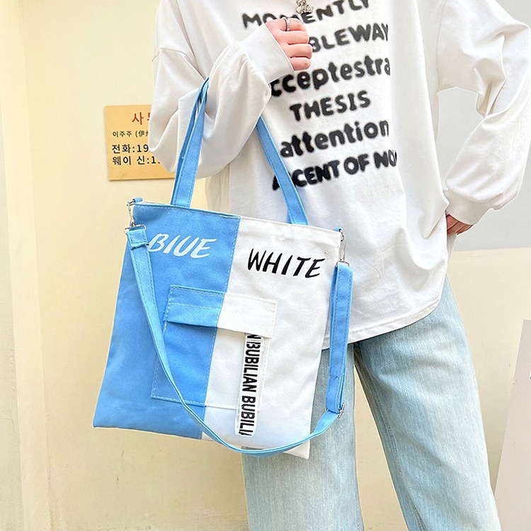 Fashionable and simple single-shoulder bag 2024 Summer new casual and versatile canvas single-shoulder bag, student large-capacity canvas bag Application Scenario