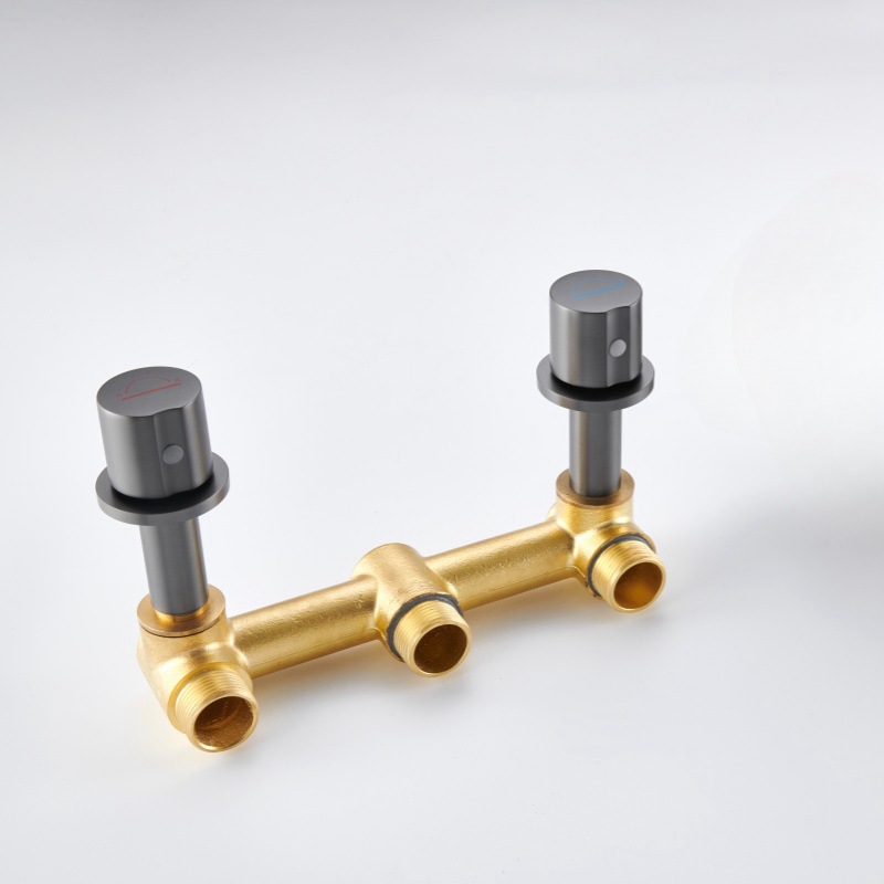 Hot spring soaking pool faucet, all-copper cold and hot 1-inch large flow waterfall faucet, spa fish mud pool faucet valve Specification drawing