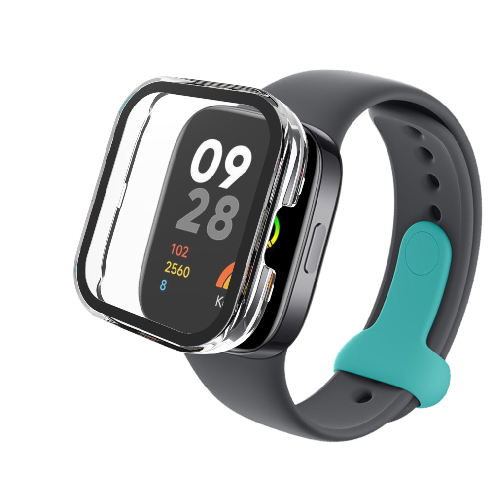 Redmi Watch 3 protective case: Redmi Watch 3 Tempered glass integrated case PC+ tempered glass full figure