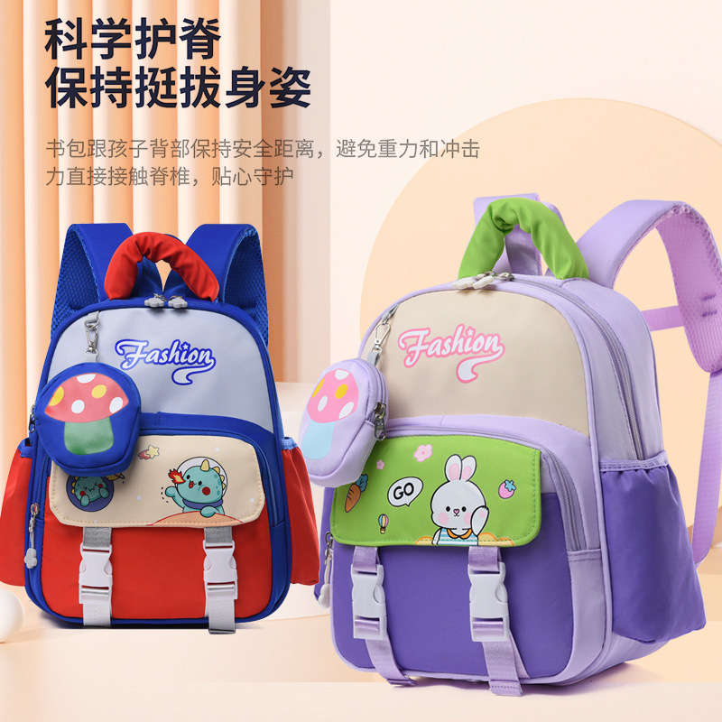 New children's schoolbags with cute cartoon prints, large-capacity backpacks for primary school students, lightweight for boys and girls, grades 1-2 details Picture