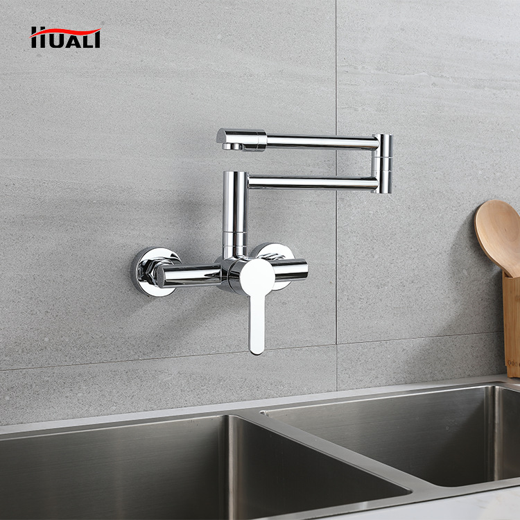 Brass built-in faucet, cold and hot water, bathroom basin, balcony, kitchen electroplated sink, universal folding details Picture