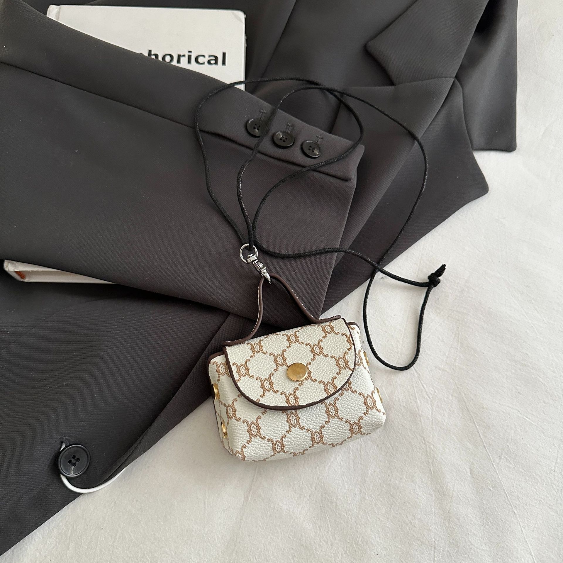 Mini leopard print cute single-shoulder bag ostrich print 2025 new style single-shoulder bag Specification drawing