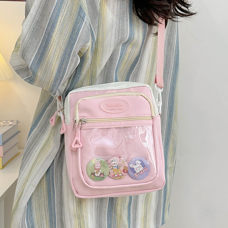 New transparent pain bag, ins small bag, crossbody bag, girl's small crossbody bag, trendy student backpack, comic exhibition transparent mobile phone bag full figure