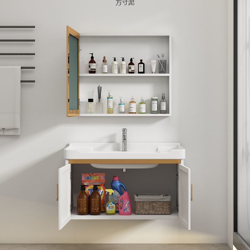 Modern space aluminum bathroom cabinet, bathroom and sanitary ware, ceramic washbasin cabinet set, washbasin, washbasin, sink and surface basin Specification drawing