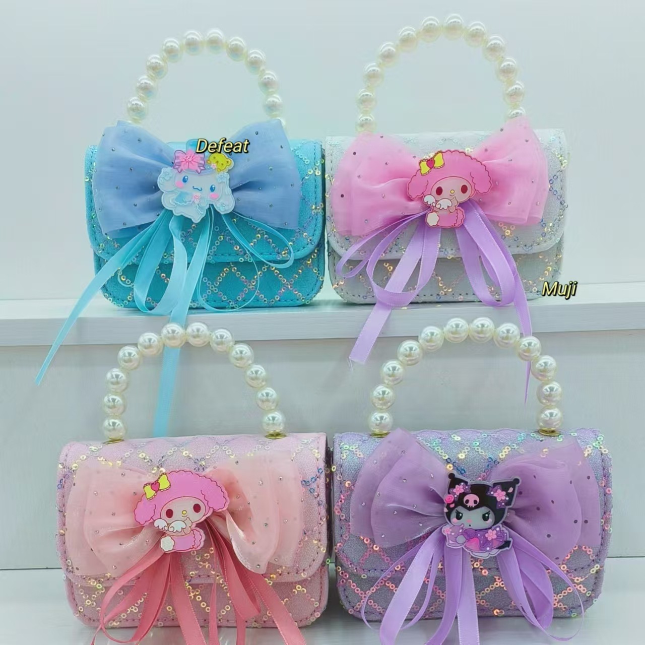 The Melody Pearl hand-held princess bag, the crossbody Kumi accessory bag, the bow girl lucky money bag, and the chain are small full figure