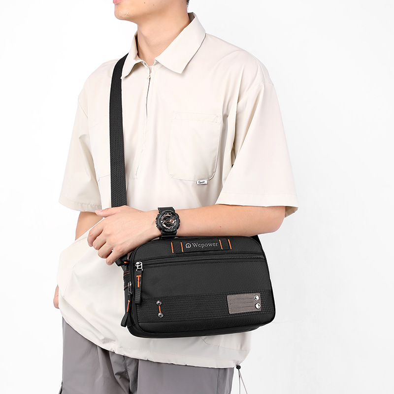 WEPOWER's new crossbody bag, a multi-layer waterproof and wear-resistant men's bag, a lightweight and casual travel crossbody bag, and a men's single-shoulder bag details Picture