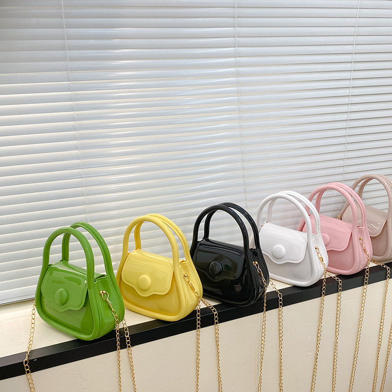 Macaron jelly bag, Guka gift bag, small and exquisite chain bag, mini xiaolongbao, hand bag, shoulder crossbody details Picture