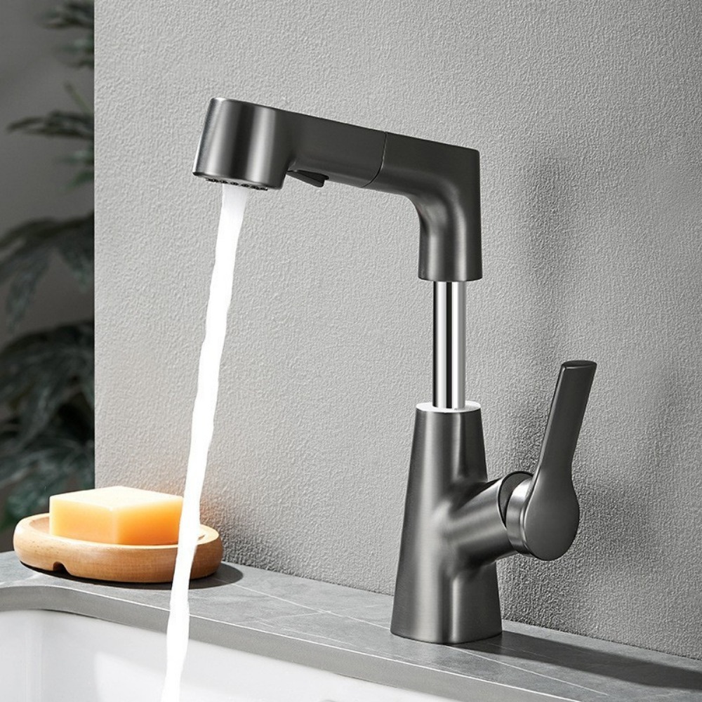 Washbasin, hot and cold water faucet, bathroom cabinet, washbasin, washbasin, pull-out and lifting washbasin faucet details Picture