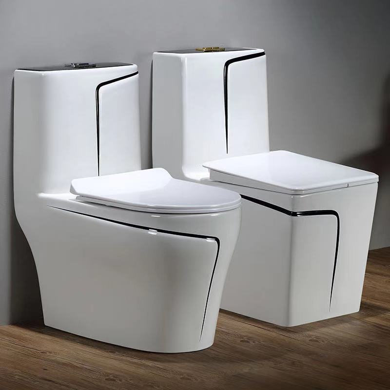 New minimalist household bathroom toilet, ceramic siphonic sitting toilet, silent water-saving and water-pumping color toilet full figure