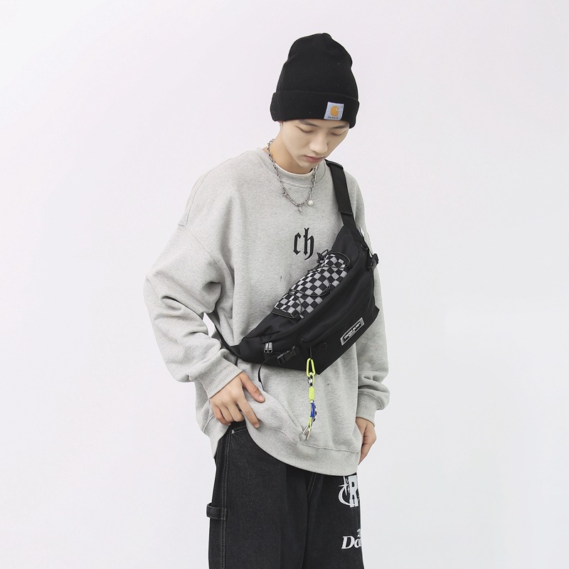 New trendy men's and women's chest bags, simple men's crossbody bags, Korean style Instagram casual single-shoulder bags, couple waist bags and chest bags details Picture
