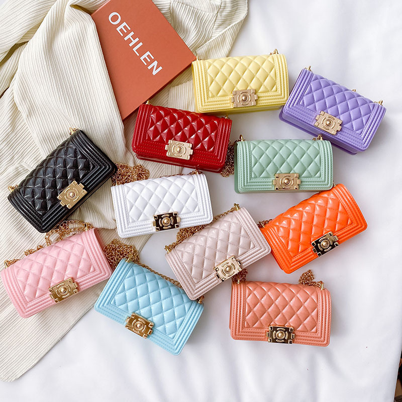 Summer 2025 new products: Diamond chain bag, cross-border wholesale, jelly bag, single-shoulder crossbody bag, mini macaron small bag full figure