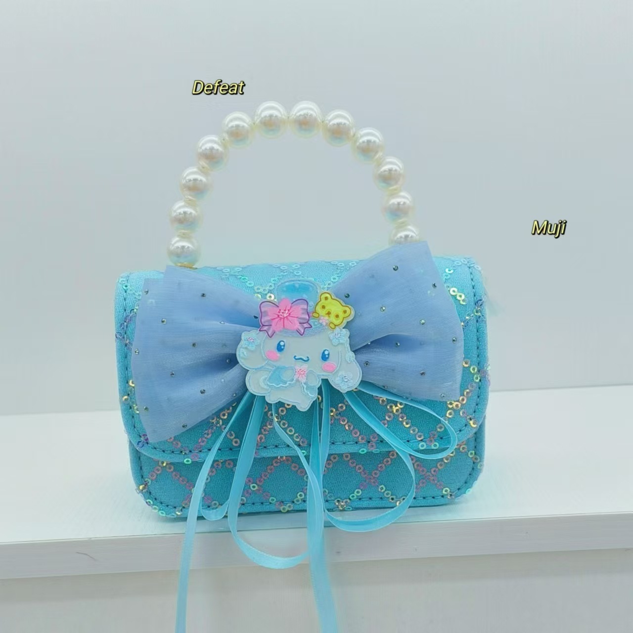 The Melody Pearl hand-held princess bag, the crossbody Kumi accessory bag, the bow girl lucky money bag, and the chain are small Specification drawing