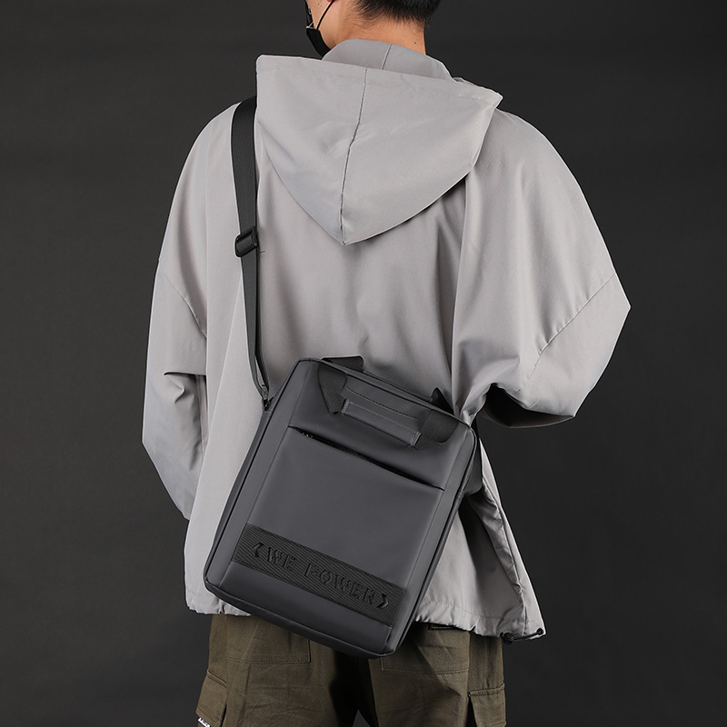 WEPOWER's new men's large-capacity single-shoulder bag, vertical crossbody bag, tablet document business hand-held shoulder bag Item Picture