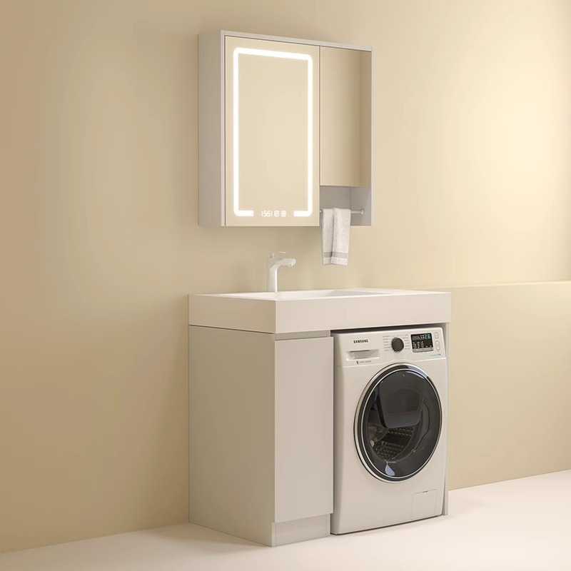 Balcony laundry cabinet, rock plate integrated basin, bathroom cabinet combination, intelligent washbasin, hand washing and face washing basin, bathroom Application Scenario