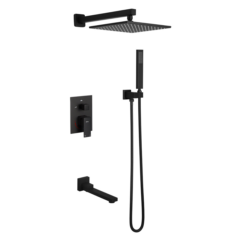 Concealed showerhead set, cross-border embedded showerhead, all-copper valve body, hot-melt embedded box, wall-mounted shower faucet Item Picture