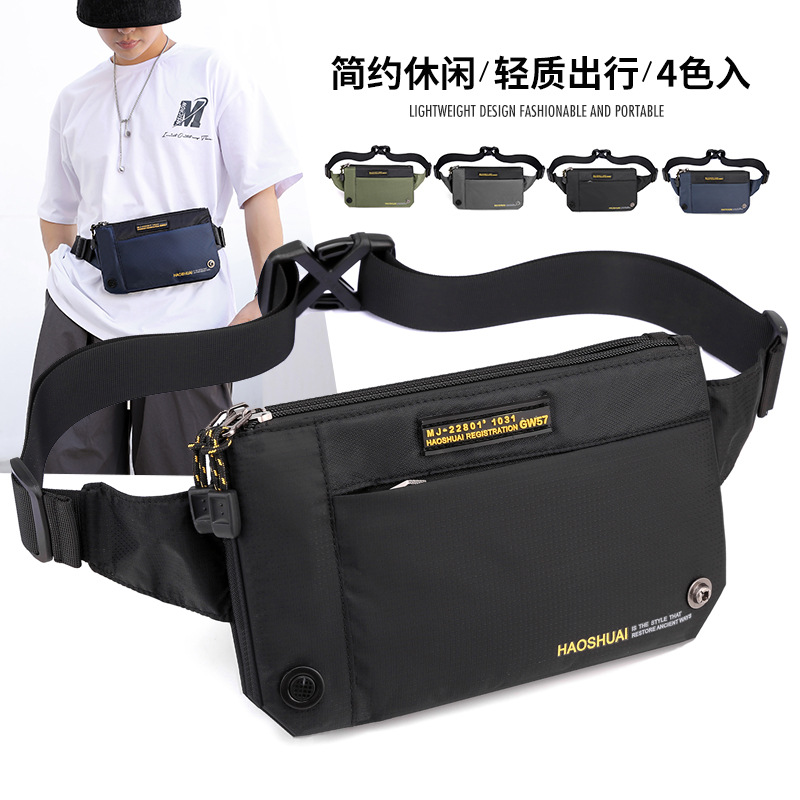 New cross-border men's chest bag, crossbody bag, fashionable and casual outdoor waist bag, sports single-shoulder bag, simple men's bag full figure