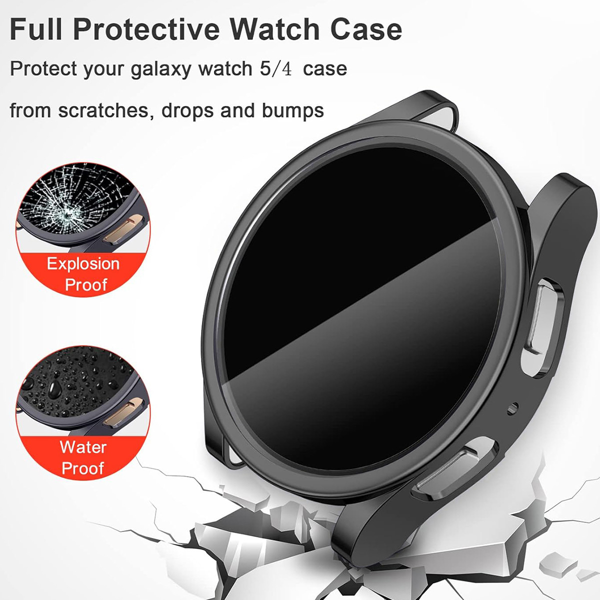 Applicable to Samsung galaxy Watch 7/6/5 watch case, TPU full cover electroplated shockproof case details Picture