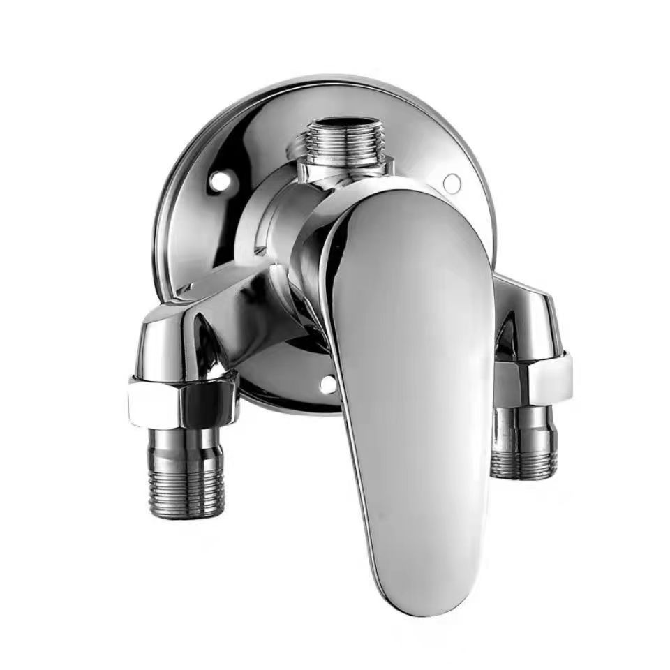 Cold and hot water mixing valve, all-copper exposed shower faucet, solar mixing valve, water heater switch, shower head set Item Picture