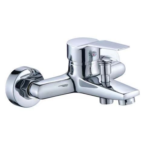 All-copper shower head set, bathroom hot and cold water faucet, three-in-one bathtub faucet switch, pressurized nozzle, mixing valve Item Picture