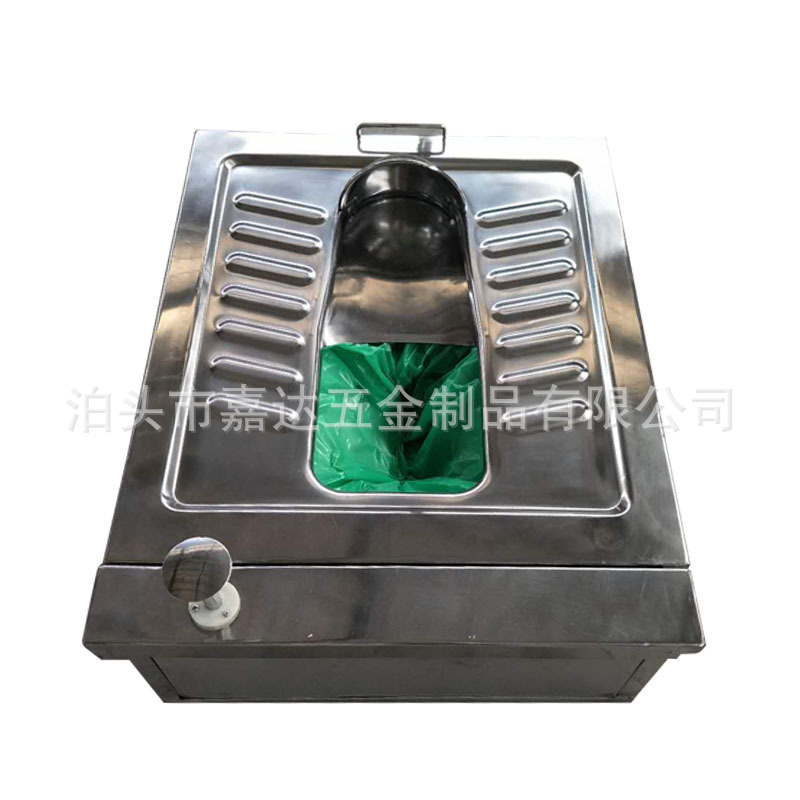 Stainless steel packing squat toilet, no-flush toilet, anti-slip foot-stepped toilet, mechanical stainless steel packing squat toilet Item Picture