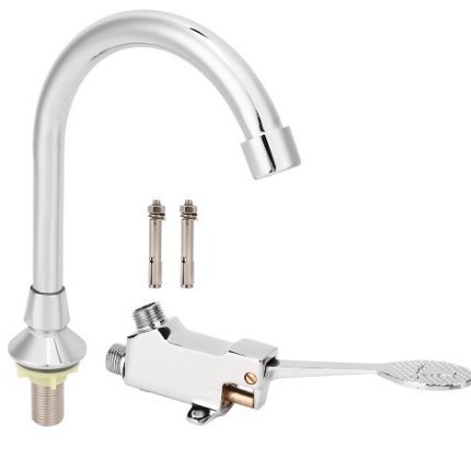 The manufacturer wholesales kitchen sink water outlet valve by stepping on the foot, faucet by stepping on the foot, and contactless single-cooling faucet full figure