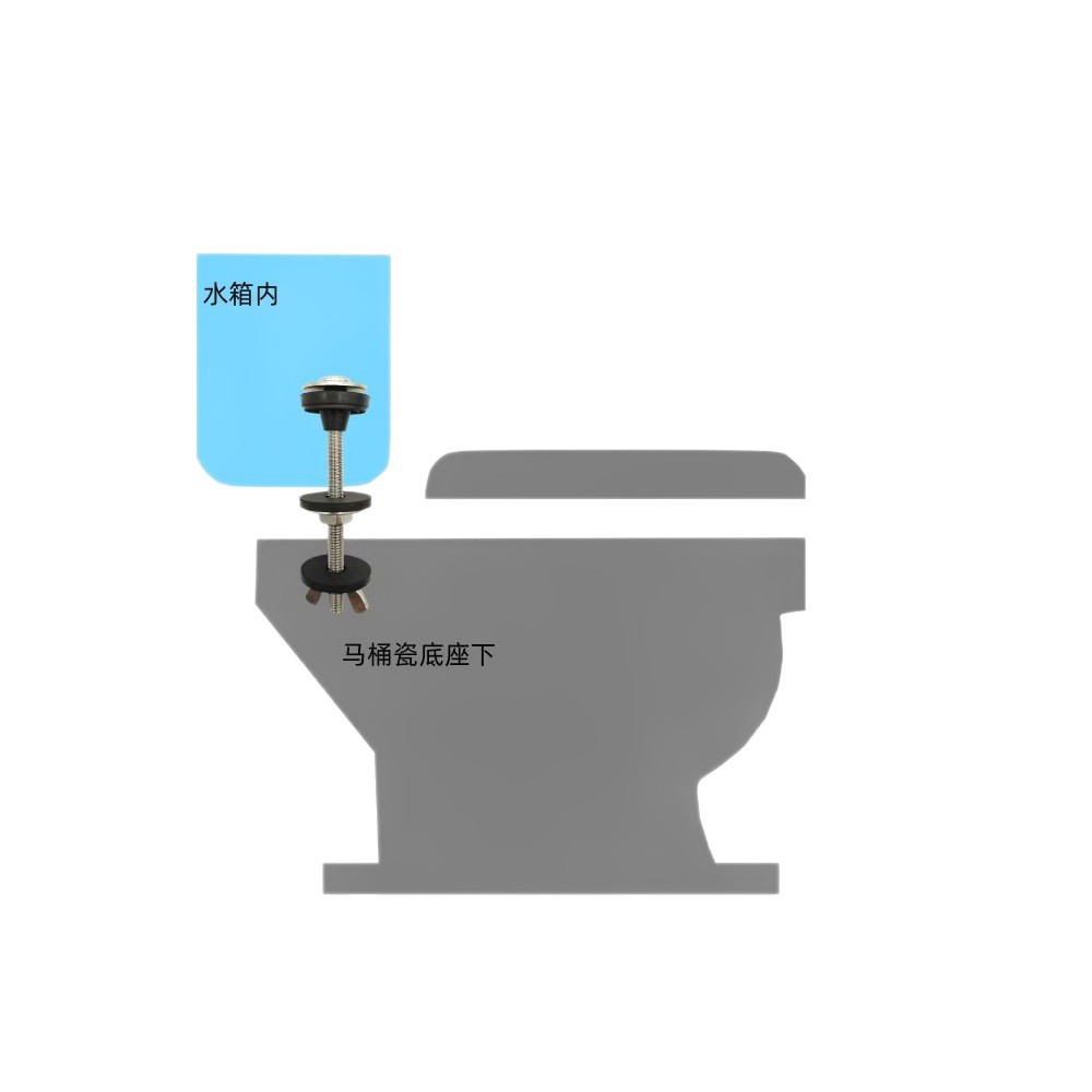 Toilet tank screws, split toilet bowl, bathroom accessories, 2-inch and 3-inch foamed rubber sealing rings, extended screw rods Item Picture