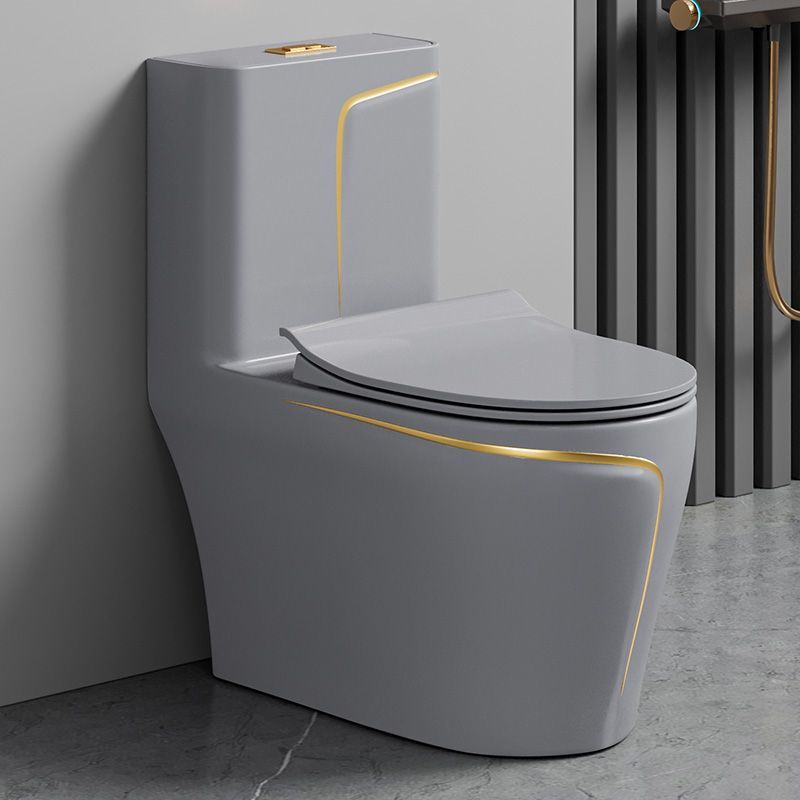 The toilet is a grey household water pump ceramic with a colorful siphonic anti-odor type. It is a high-flush toilet seat and toilet bowl details Picture