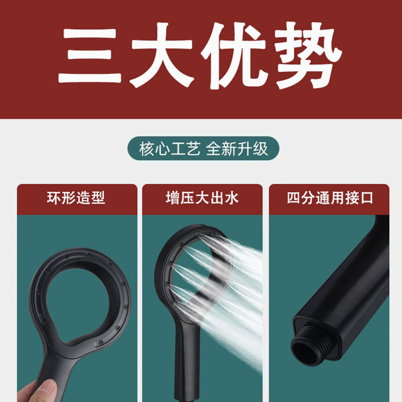 Heart-shaped shower head, pressurized ring-shaped heart-shaped hollowed-out shower head, spray, handheld shower head and showerhead set details Picture