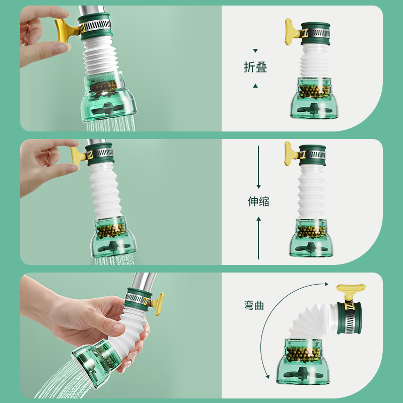 Faucet filter, household tap water purifier, shower head splash-proof extender, pressure-increasing filter element, universal water filter Application Scenario